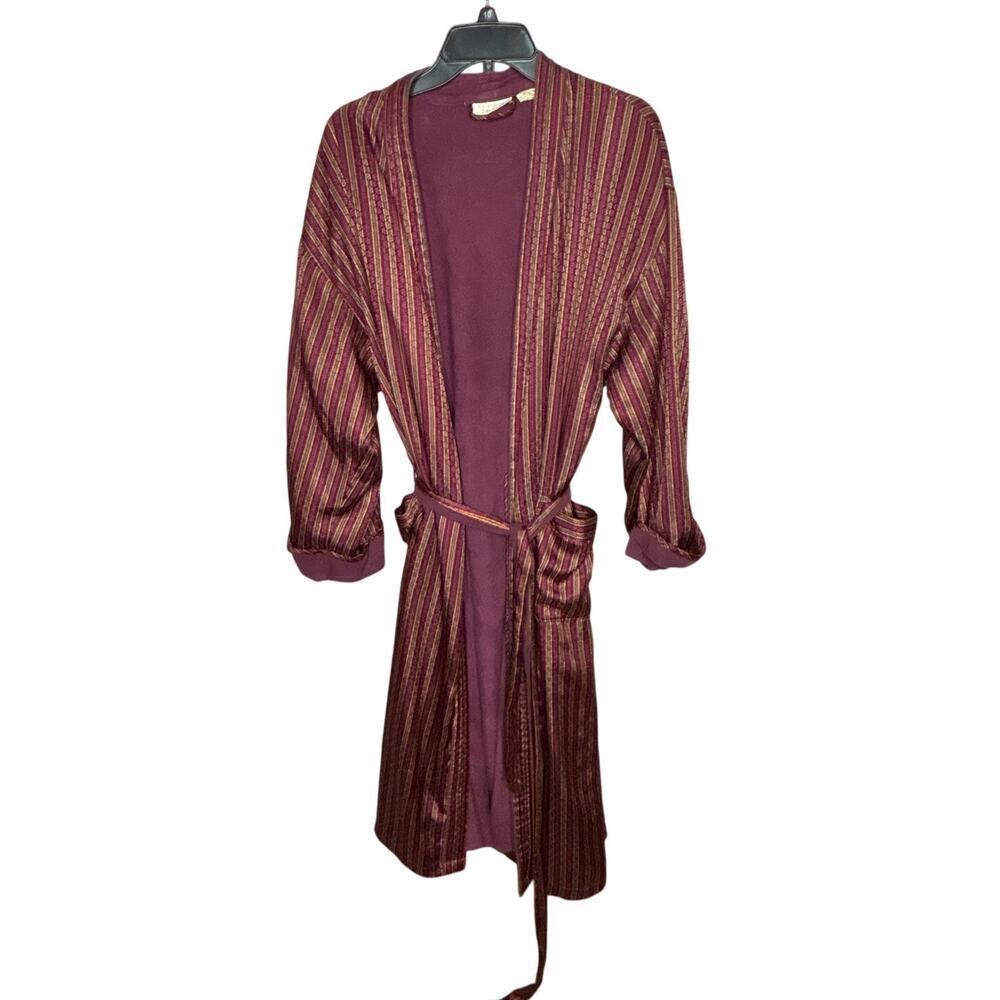 Victoria's Secret Gold Label Vintage Striped Belted Cozy Robe Size Medium/Large